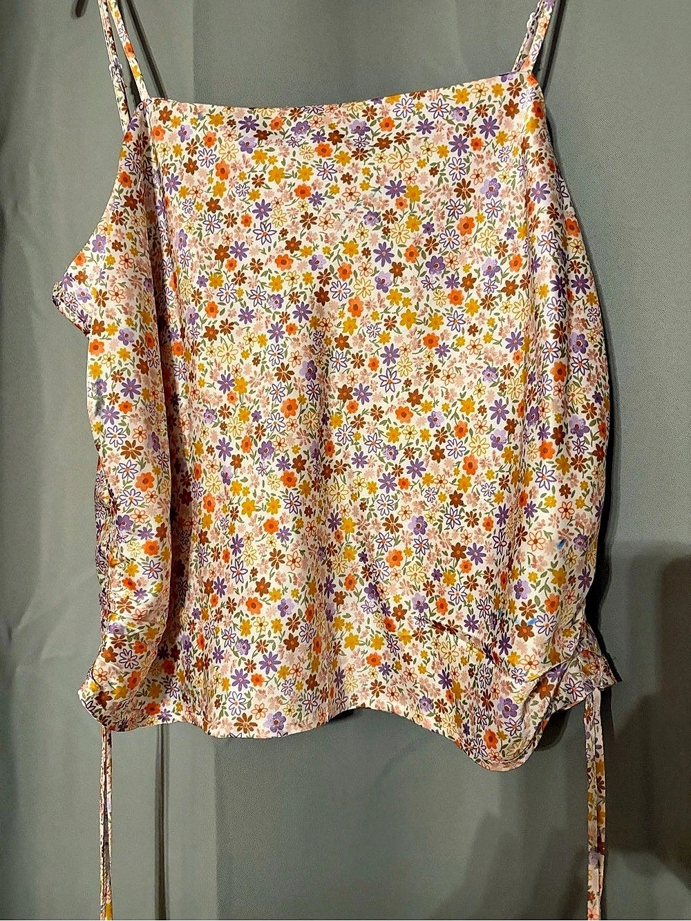 Floral Camisole in White & Orange Like New